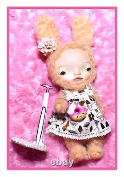 12 OOAK Artist BJD Bisque Art Plush Bear Bunny Joint Doll Iwamuro Keiko Japan
