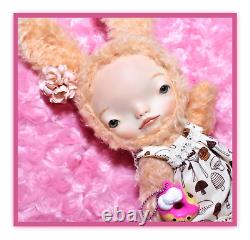 12 OOAK Artist BJD Bisque Art Plush Bear Bunny Joint Doll Iwamuro Keiko Japan
