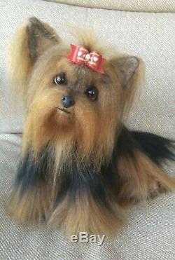 14.5 OOAK artist pose able life size Yorkie Yorkshire Terrier puppy dog