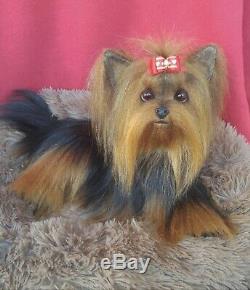 14.5 OOAK artist pose able life size Yorkie Yorkshire Terrier puppy dog