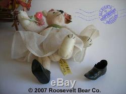 2 Miniature hand made Artist OOAK TEDDY w willow chair CATHY PETERSON