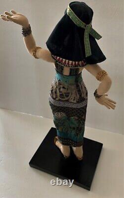 2008 LUCY LANDRY Handmade Artist EGYPTIAN WOMAN Cloth DOLL OOAK on Signed Stand