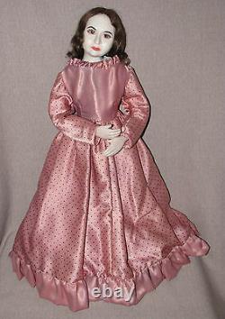 22 Mary Todd Lincoln Wax over Porcelain Doll NIADA Artist Faith Wick 1974 RARE
