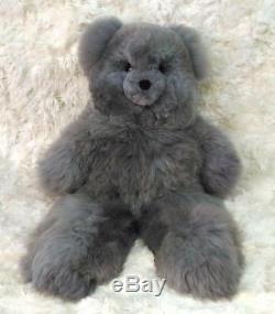 37 Gray Plush Alpaca Teddy Bear. 100% Baby Alpaca. 37 Inches tall. Handmade Toy
