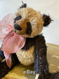 9 Teddy Bear PANDA MOHAIR by Frances Harper Apple of my Eye Artist Signed Bear