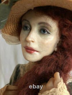 A One of a Kind Fimo Victorian Lady Doll by Israeli Artist Anna Abigail Brahms