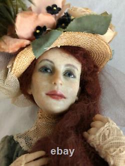 A One of a Kind Fimo Victorian Lady Doll by Israeli Artist Anna Abigail Brahms