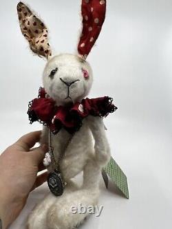 ACuriousWhim Artist Mohair 14 Rabbit Alice in Wonderland Handmade Goth OOAK