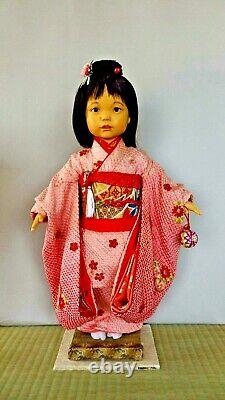 AKIKO, handmade OOAK Japanese girl art doll created by Kimiko Aso, Kyoto Japan