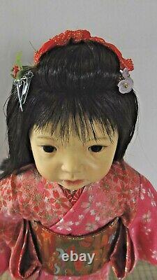 AYA handmade OOAK Japanese girl art doll by Kimiko Aso doll artist Kyoto Japan