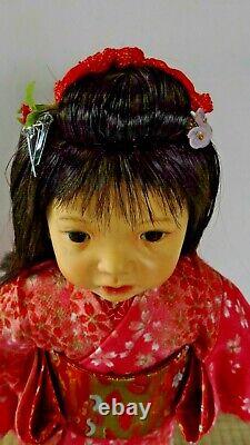 AYA handmade OOAK Japanese girl art doll by Kimiko Aso doll artist Kyoto Japan