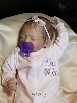Adorable Sleeping Reborn Baby Girl, 4lbs 4oz, 18 Artist Victoria Davidson