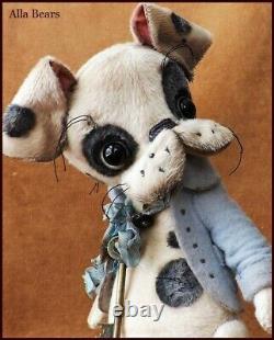 Alla Bears artist OOAK Boston Terrier Antique art doll dog pet toy