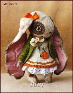Alla Bears artist OOAK Bunny Rabbit Old doll decor Japanese Anime