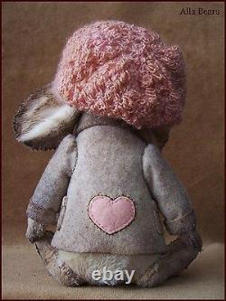 Alla Bears artist Vintage Elephant designer doll snowflake rose