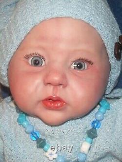 Angel Gabriel Looks very realistic. Reborn Doll. Big baby blue eyes