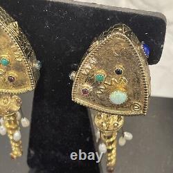 Ann Allen Artist! OOAK 14K Vermeil Over 925 Sterling handmade Earrings