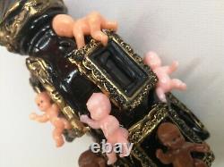 Art doll artist ooak original signed puppet rare accessories witch gothic castle