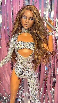 Articulated JLO Jeniffer Lopez OOAK Handmade Repainted Doll. Barbie to JLO
