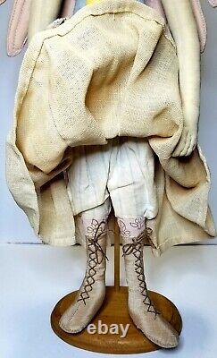 Artist Akira Blount Vintage Natural Handmade OOAK Angel Doll 1985 with Stand