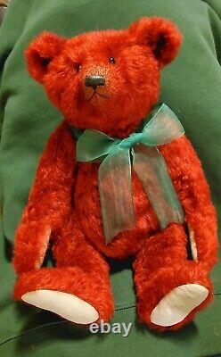 Artist Bear One Of A Kind 13.5 Quality Red Mohair EXC