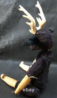Artist Boudoir fantasy doll Black Deer Golden Horns. OOAK art doll