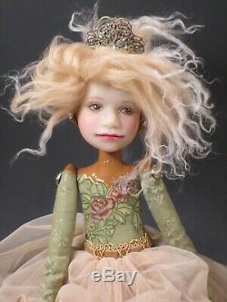 Artist Doll Blond Hair Princess Crown Red/Gold Shoes OOAK