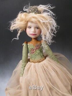 Artist Doll Blond Hair Princess Crown Red/Gold Shoes OOAK