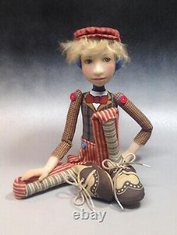 Artist Doll Boy By Dianne Adam Blond Hair Freckles Big Shoes OOAK