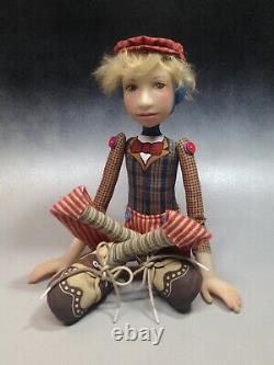 Artist Doll Boy By Dianne Adam Blond Hair Freckles Big Shoes OOAK