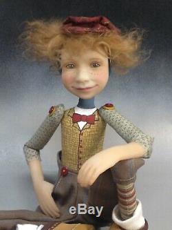 Artist Doll Boy Red Hair Freckles Wing Tip Shoes OOAK