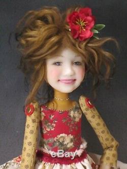 Artist Doll Brown Hair Red Shoes OOAK