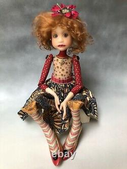 Artist Doll By Dianne Adam Auburn Hair Sunflower Dress OOAK