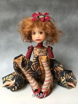 Artist Doll By Dianne Adam Auburn Hair Sunflower Dress OOAK