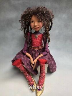 Artist Doll By Dianne Adam Black Doll Freckles Dreads Gold Shoes OOAK