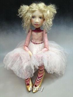 Artist Doll By Dianne Adam Blond Hair Freckles Gold Shoes OOAK