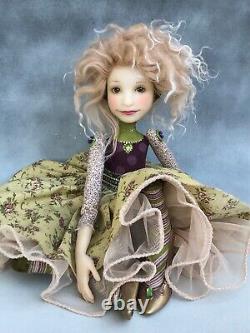 Artist Doll By Dianne Adam Blond Hair Ruffel Skirt OOAK
