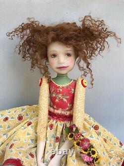 Artist Doll By Dianne Adam Brown Hair Freckles Flower Halo OOAK