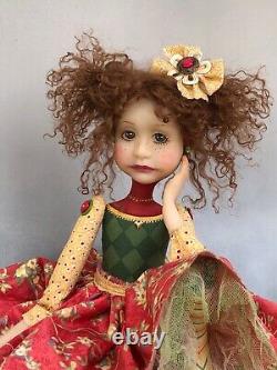 Artist Doll By Dianne Adam Brown Hair Freckles Red Shoes OOAK