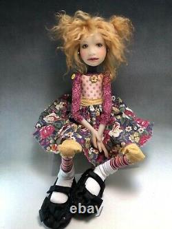 Artist Doll By Dianne Adam Golden Blond Hair Freckles Big Shoes OOAK