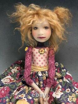 Artist Doll By Dianne Adam Golden Blond Hair Freckles Big Shoes OOAK