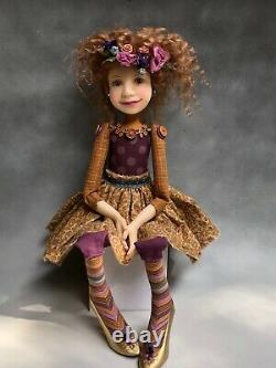 Artist Doll By Dianne Adam Light Brown Hair Freckles Flower Halo OOAK