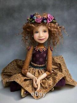 Artist Doll By Dianne Adam Light Brown Hair Freckles Flower Halo OOAK