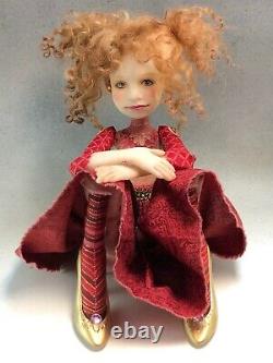 Artist Doll By Dianne Adam Light Brown Hair Gold Shoes OOAK