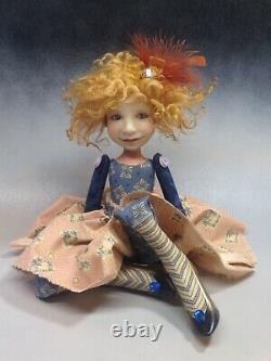 Artist Doll By Dianne Adam Red Hair Freckles Black/Gold Shoes OOAK
