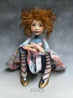 Artist Doll By Dianne Adam Red Hair Freckles Gold Shoes OOAK