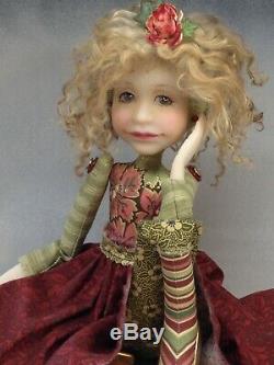 Artist Doll Curly Blond Hair Red Shoes OOAK