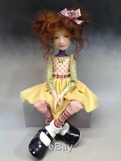 Artist Doll Dark Auburn Hair Big Shoes OOAK