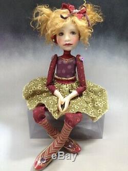 Artist Doll Golden Blond Hair Freckles Gold Shoes OOAK