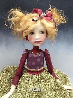 Artist Doll Golden Blond Hair Freckles Gold Shoes OOAK